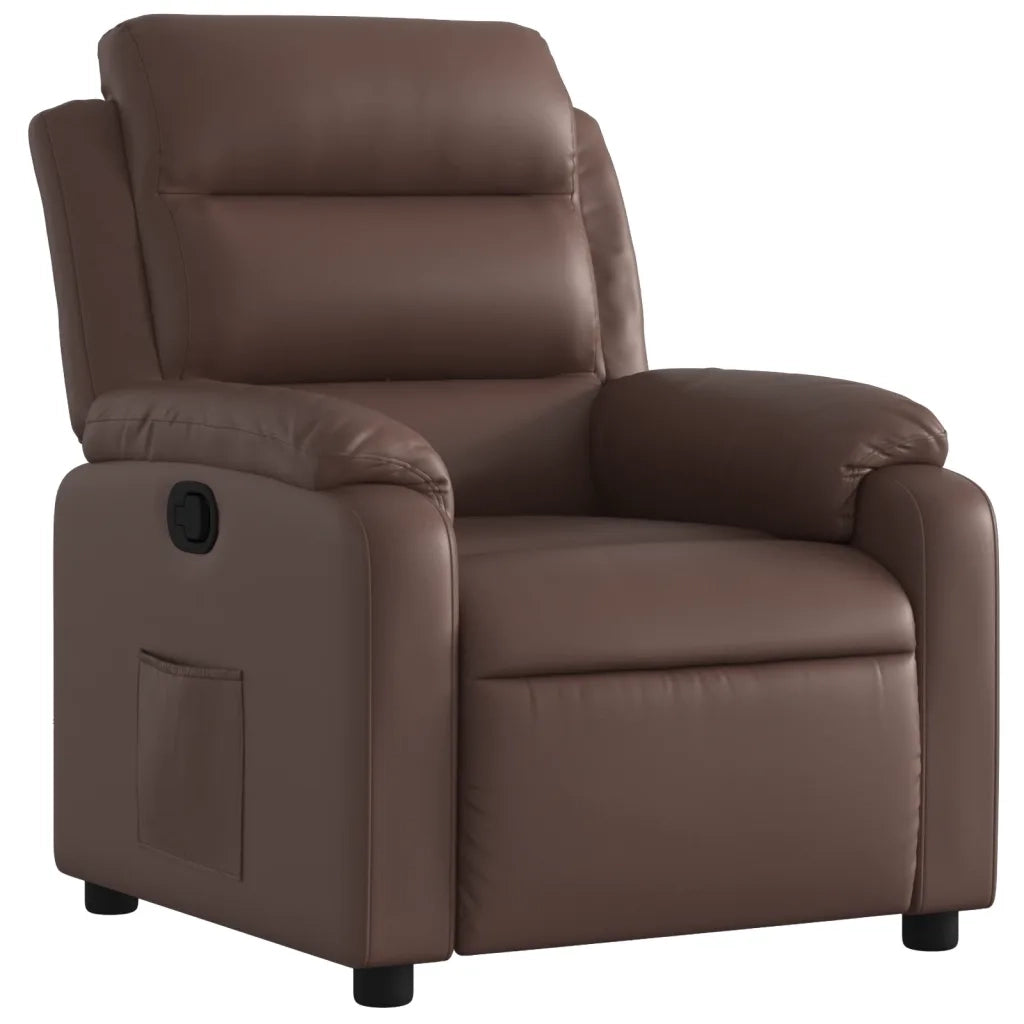 Poltrona Reclinabile Marrone in Similpelle 373488