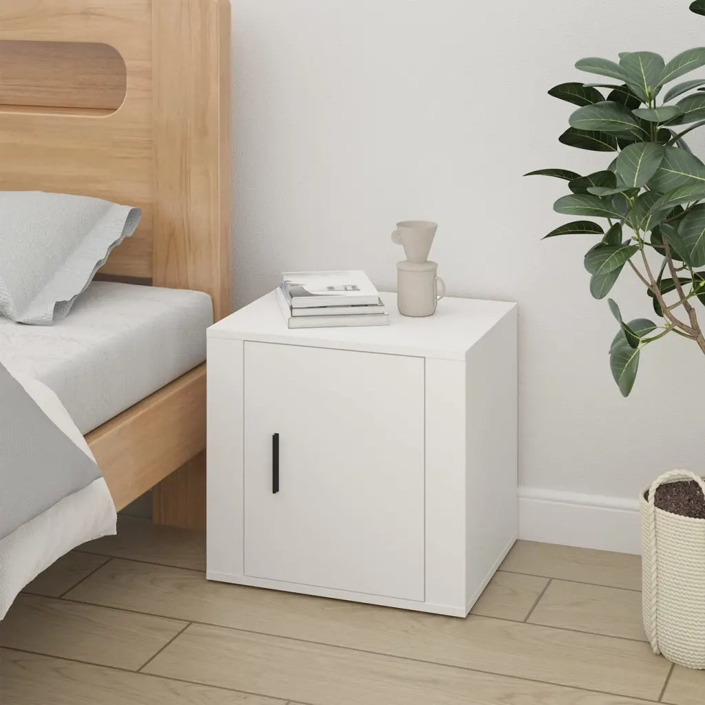 Comodini 2 pz-Set di 2 Tavolino da notte Bianca 50x39x47 cm