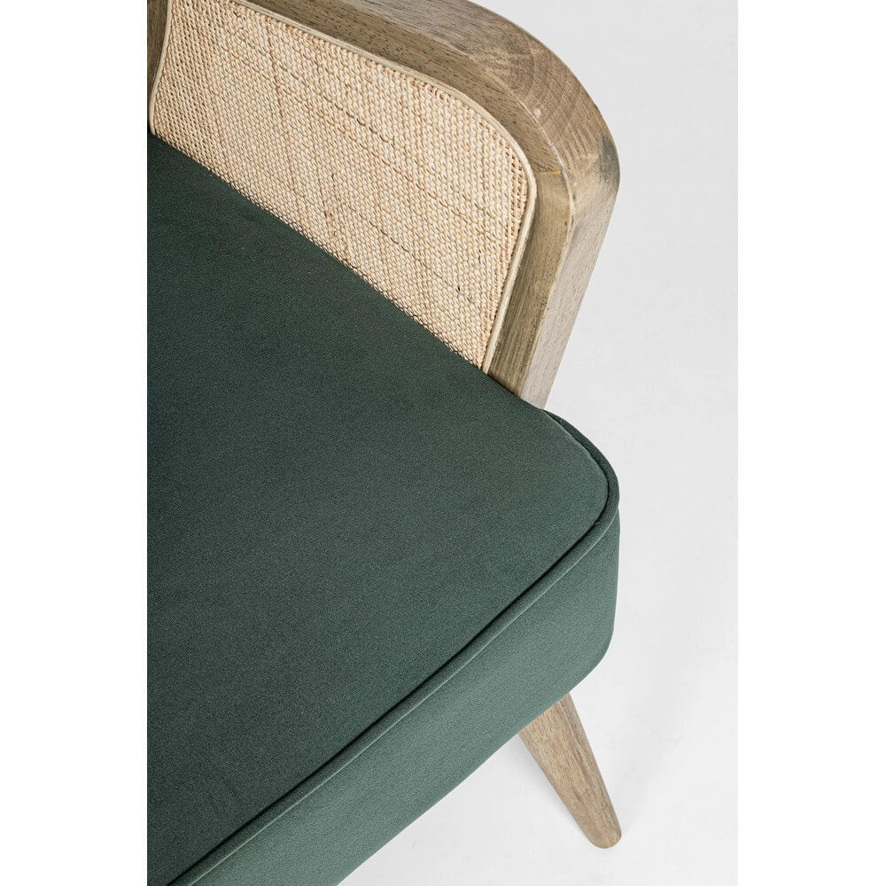 Poltrona Imbottita con Braccioli in Legno e Rattan - FLORENCE