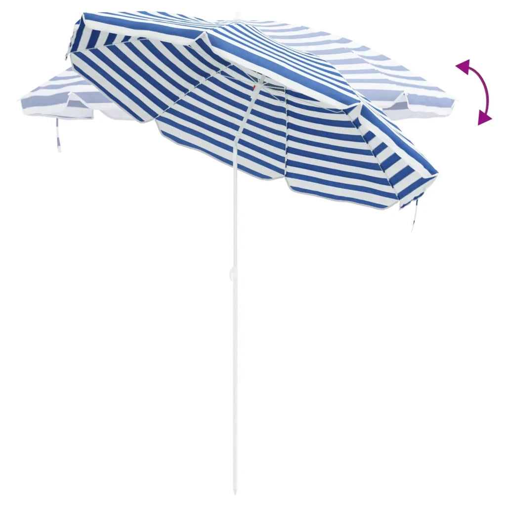Ombrellone da Spiaggia Blu e Bianco 263 x 263 x 272 cm 4010669