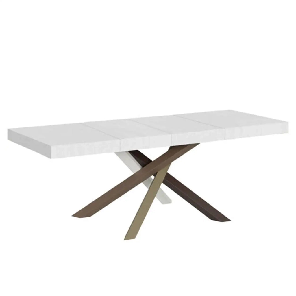 Tavolo allungabile 180/284x90 cm Volantis Premium colore bianco frassino gambe multicolore 4/C