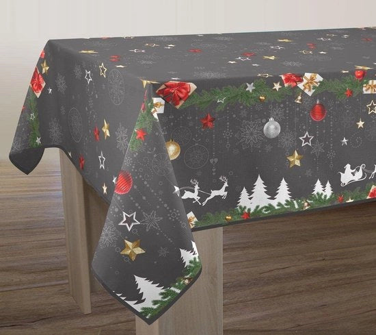 Tappeto vetrificato grigio per Natale - rettangolare 150 x 240 cm