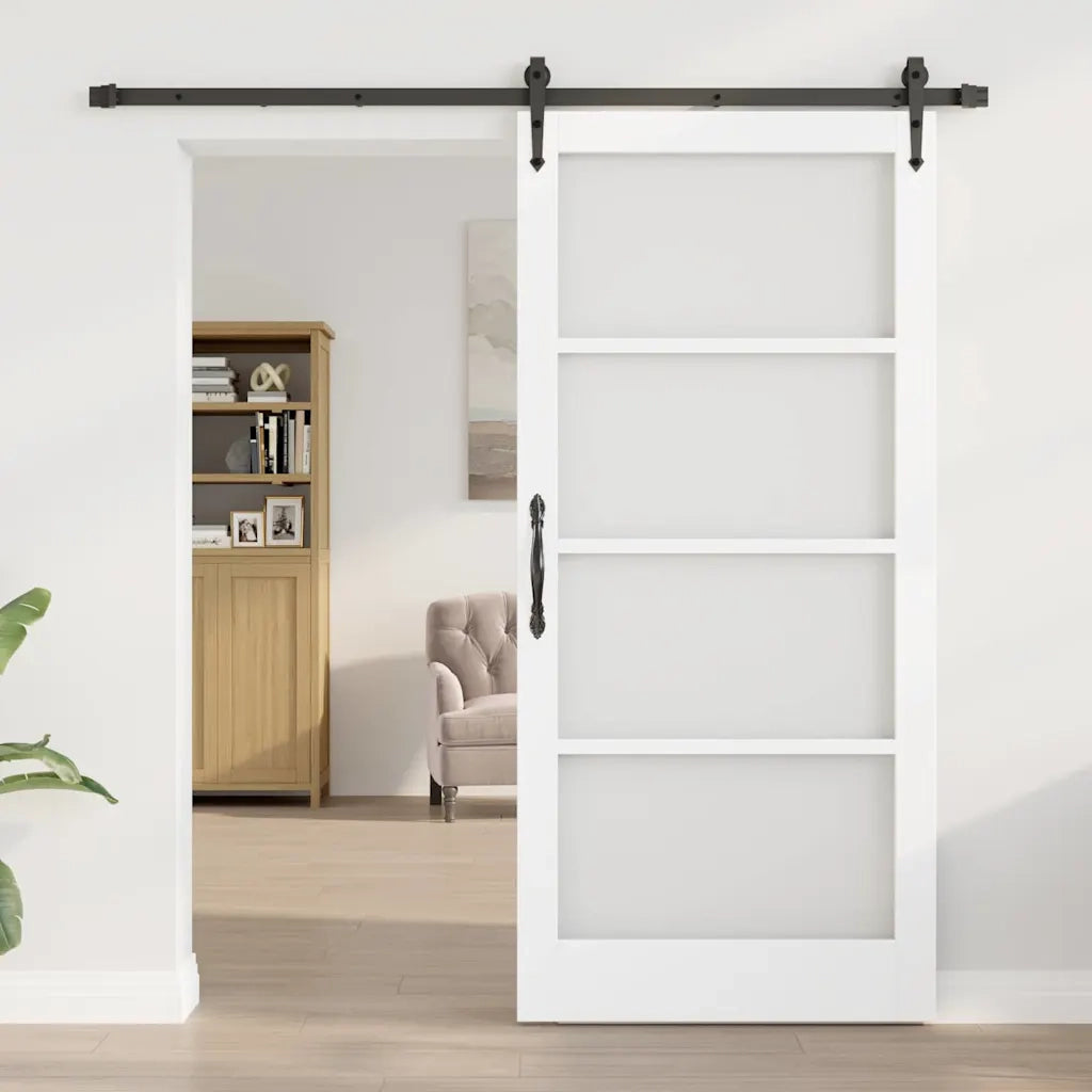 Porta scorrevole Bianco e Nero 93 x 202 cm 3332400