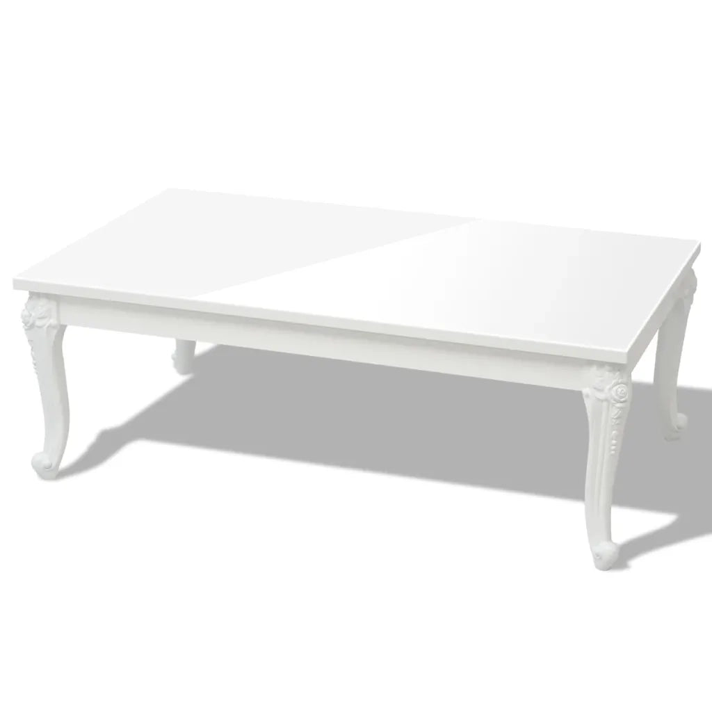 Tavolino da Salotto 115x65x42 cm Bianco Lucido 243381