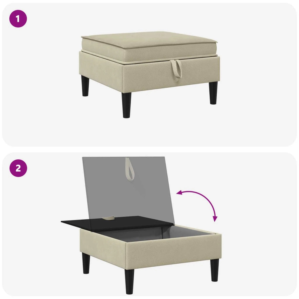 Pouf con Storage Sabbia Velluto 42027145