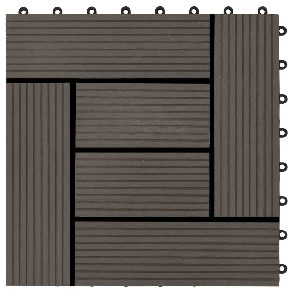 Piastrella per Decking 22 pz Marrone Scuro 30 x 30 cm WPC CFW1192133