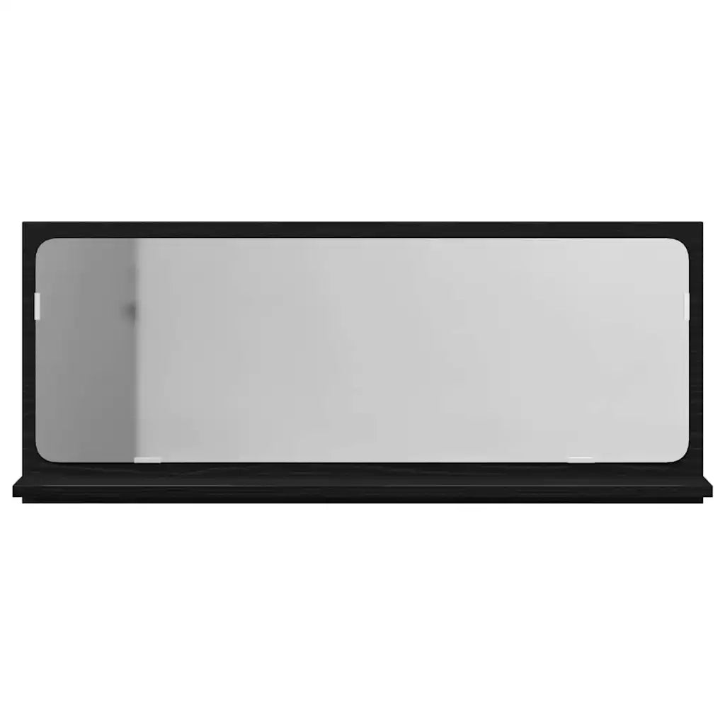 Mensola Specchio con lo scaffale Rovere Nero 90 x 10,5 x 37 cm 862528