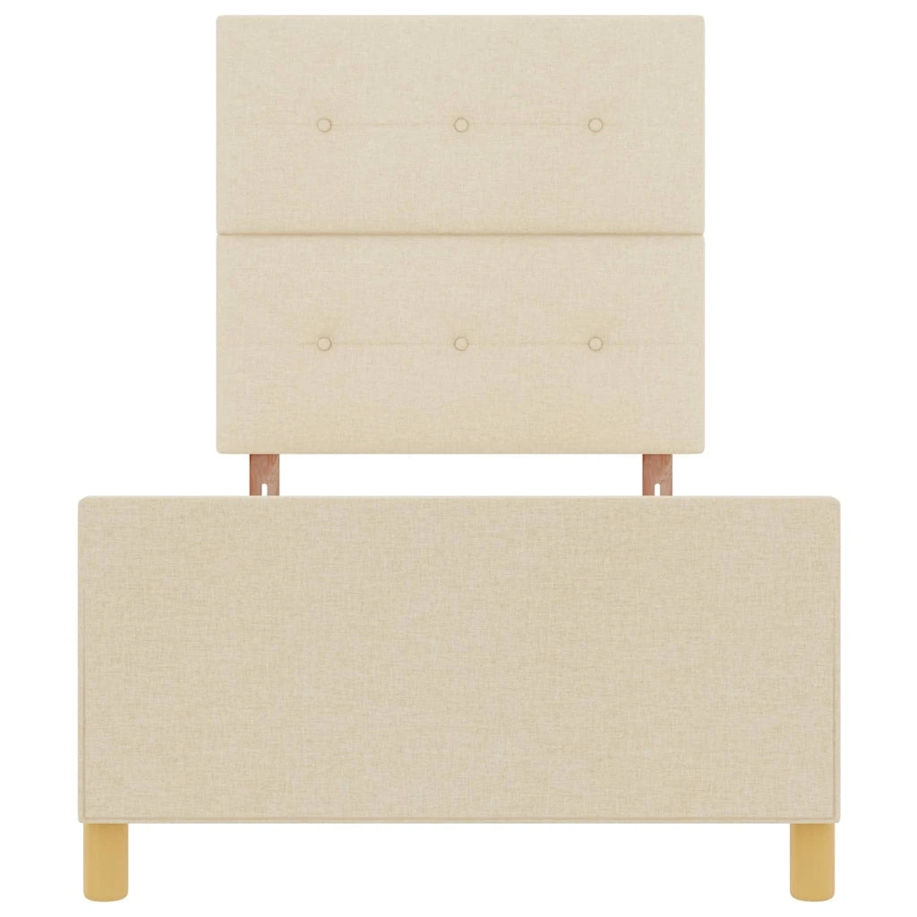 Struttura del letto con testiera Crema 100 x 200 cm Tessuto 3344709