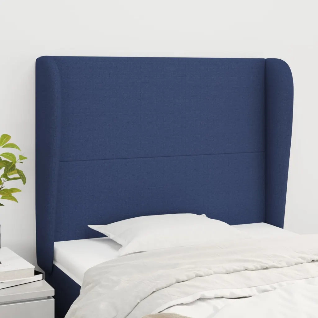 Testiera | Testata ad Orecchio Blu 103x23x118/128 cm in Tessuto