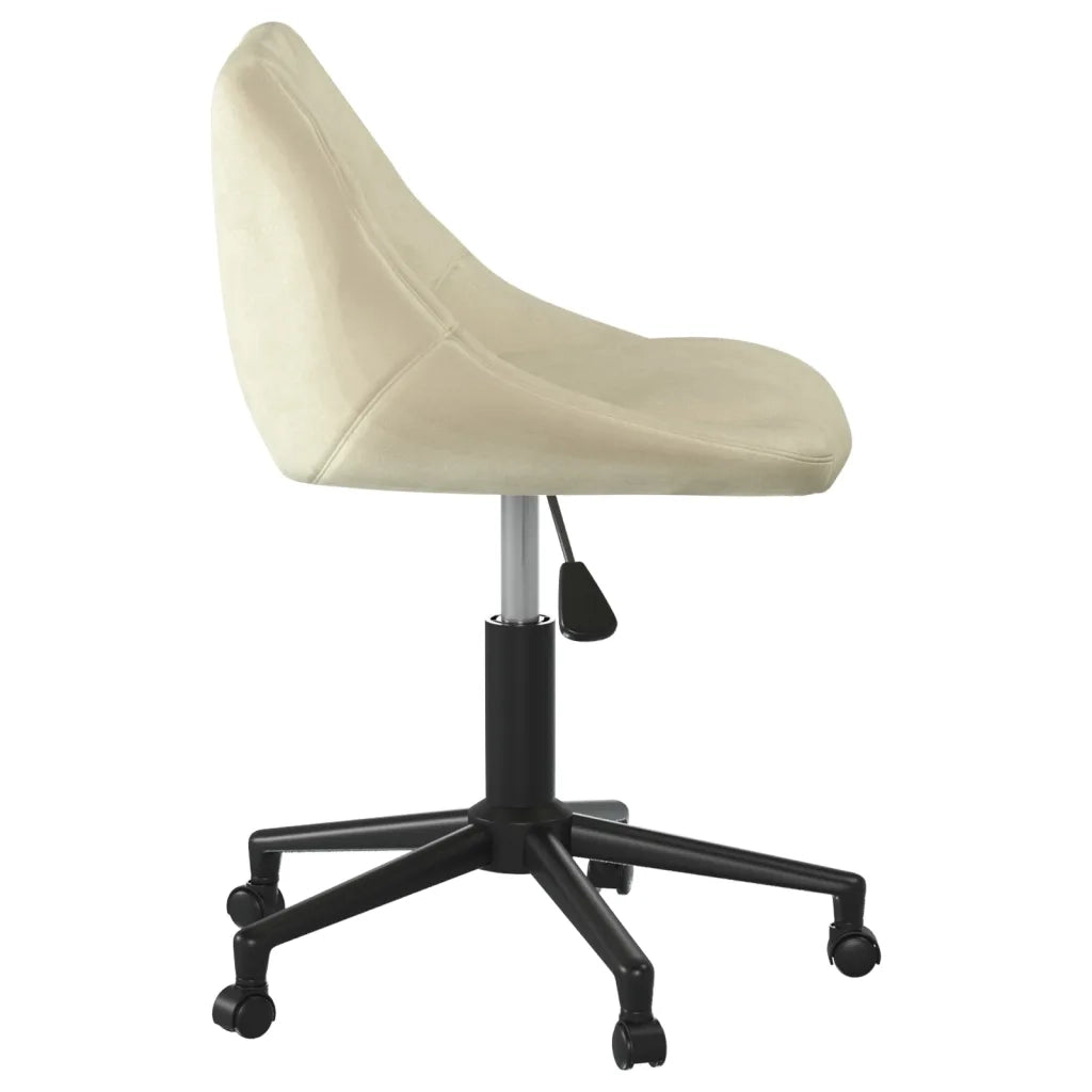 Sedia da Pranzo Girevole Crema in Velluto 3089031