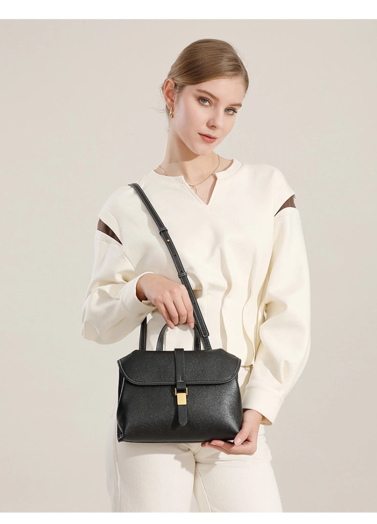 Borsa e borsetta da donna in vera pelle nera
