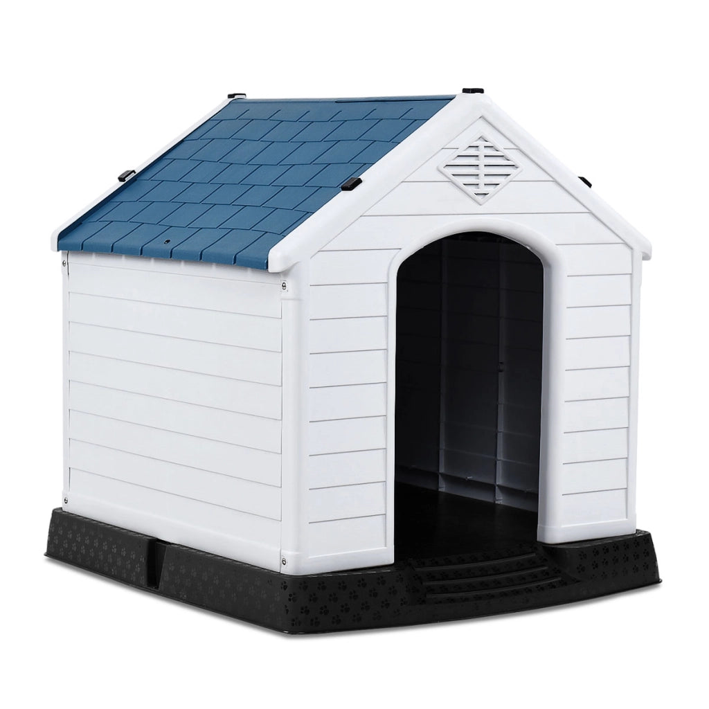 Casetta impermeabile e ventilata per cani, Cuccia con valvole d¡¯aria e pavimento rialzato-Casette e lettini