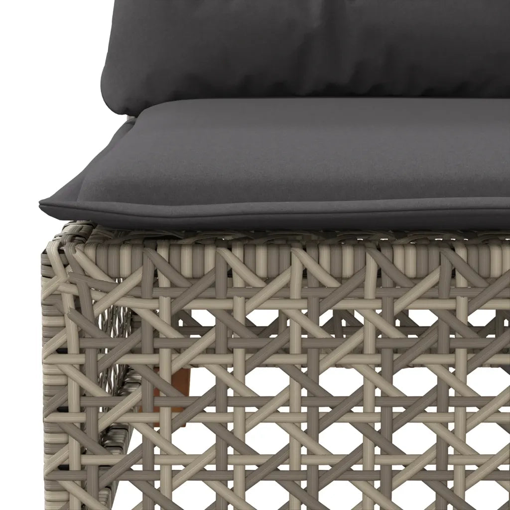 Set Divani da Giardino 4 pz con Cuscini in Polyrattan Grigio 3261801