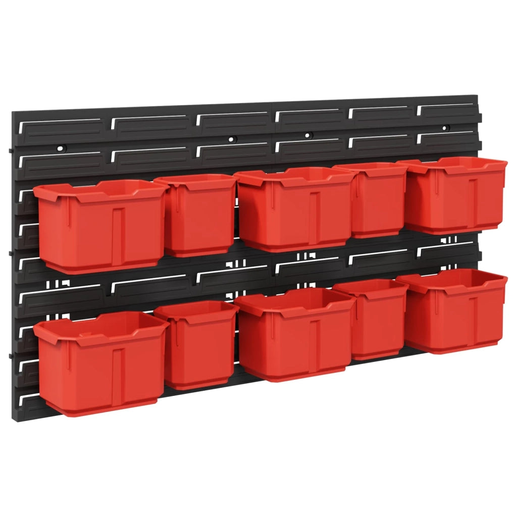 Scaffale contenitore Nero e Rosso 77,5 x 2 x 39 cm PP 42033394