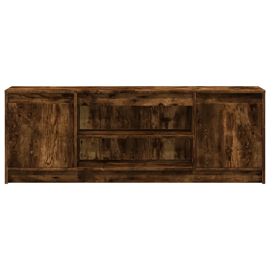 Mobile Porta TV con LED-Mobile per TV-Credenza TV Rovere Fumo 139,5x34x50cm in Truciolato
