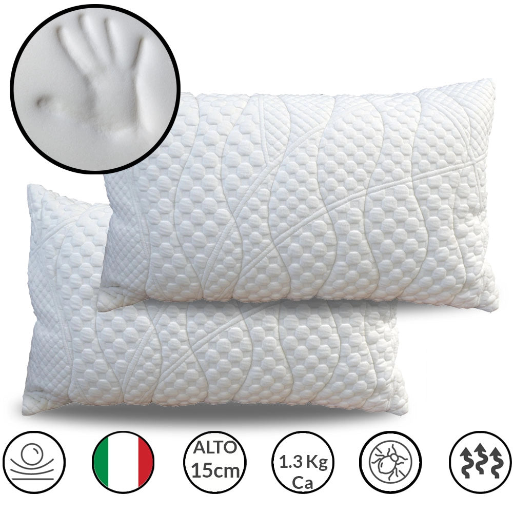 Materasso 1600 molle insacchettate e memory a zone 155x200 cm, Materasso trapuntato anallergico con CUSCINI PROMO, Materasso DETRAIBILE DISPOSITIVO MEDICO ALTO 24 Cm - MED 31
