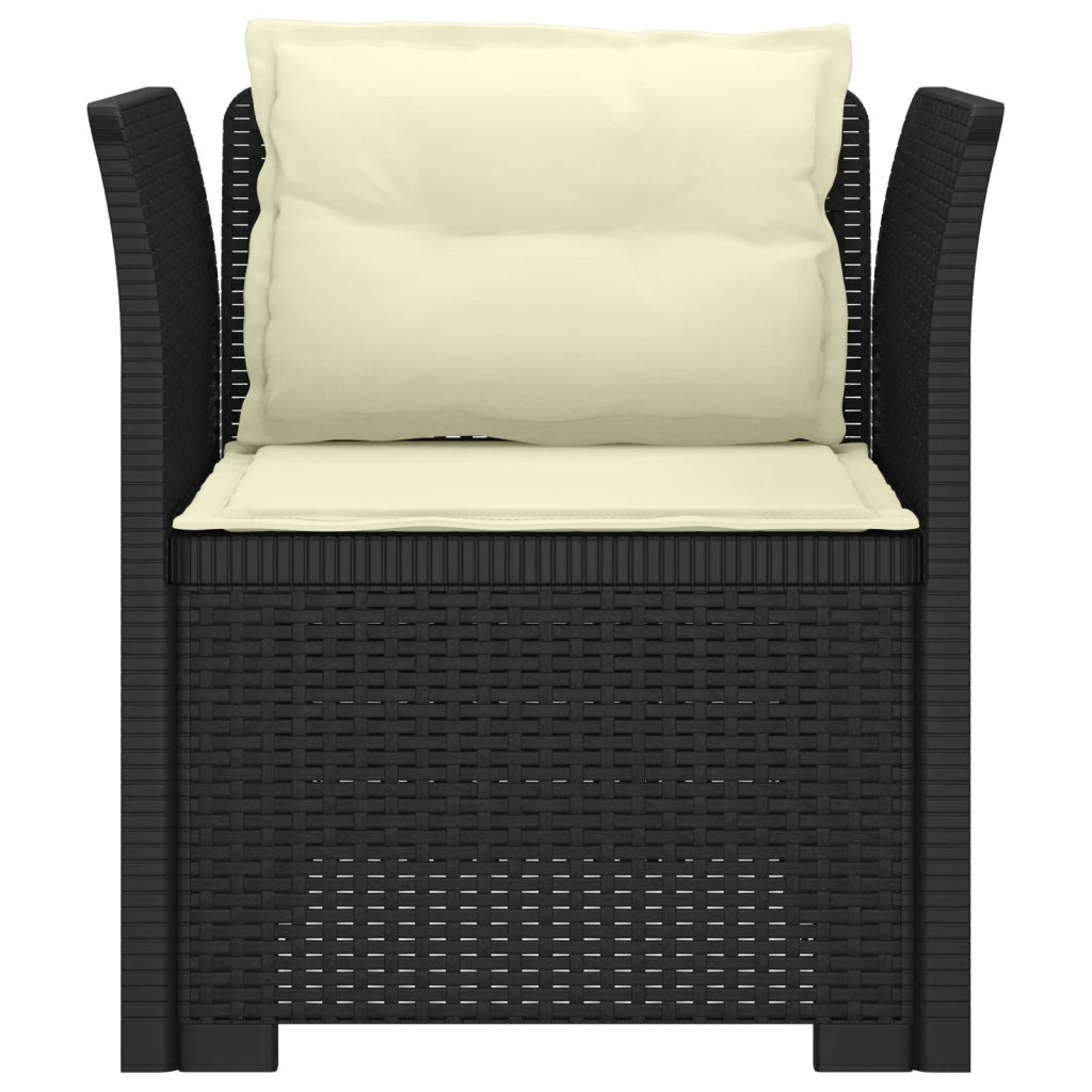 Poltrona a 1 Posto con Cuscini Aspetto Rattan PP Antracite 8011868
