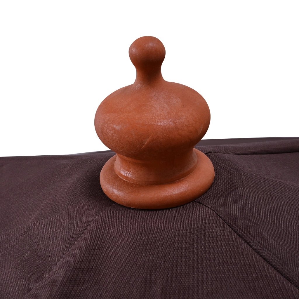 Ombrellone da Giardino e Terrazza ¨C Minimal ¨C 3x3 m, Marrone, 8 Stecche, Copertura a 2 Livelli