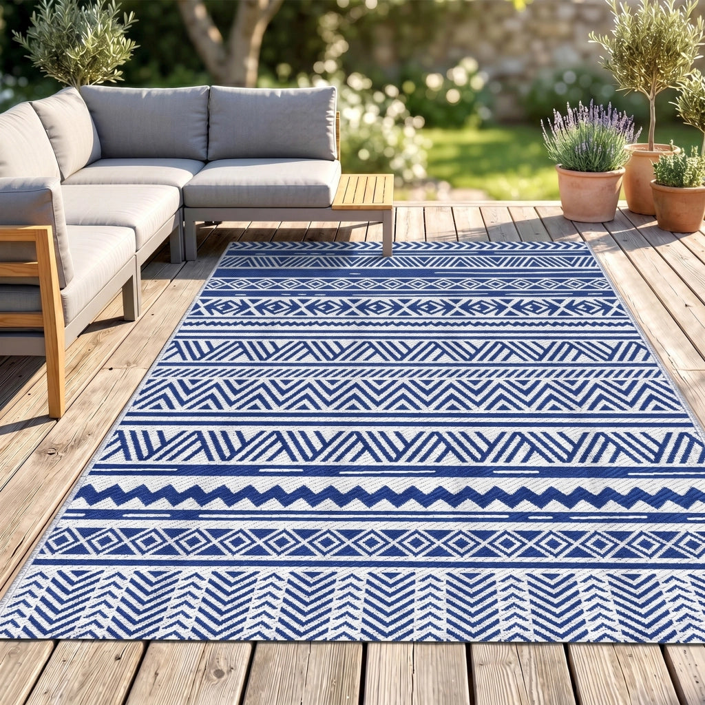 Tappeto 182x274 cm ¨C Minimal ¨C Blu e Bianco