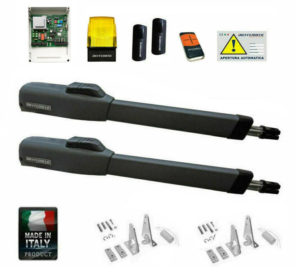KIT SET AUTOMAZIONE CANCELLI AUTOMATICO DUE ANTE BATTENTI SI ADATTA A BFT C300