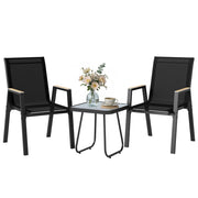 Set Bistr¨° da Esterni 3 Pezzi, Tavolino con Piedini Regolabili