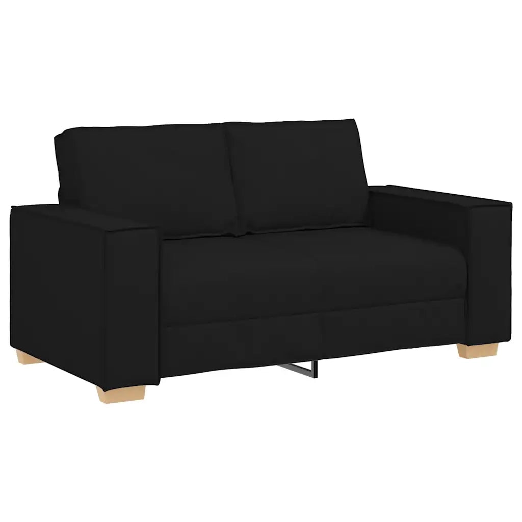 Set di Divani 2 pz con Cuscini Nero in Tessuto 3324693