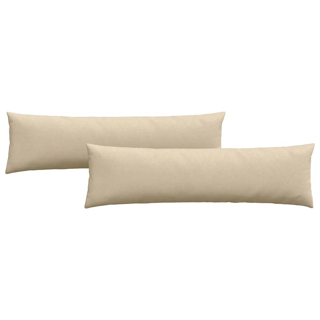 Cuscini da Divano 2 pz-Set di 2 Cuscini per Sofa Crema 145 x 40 cm Tessuto 783032