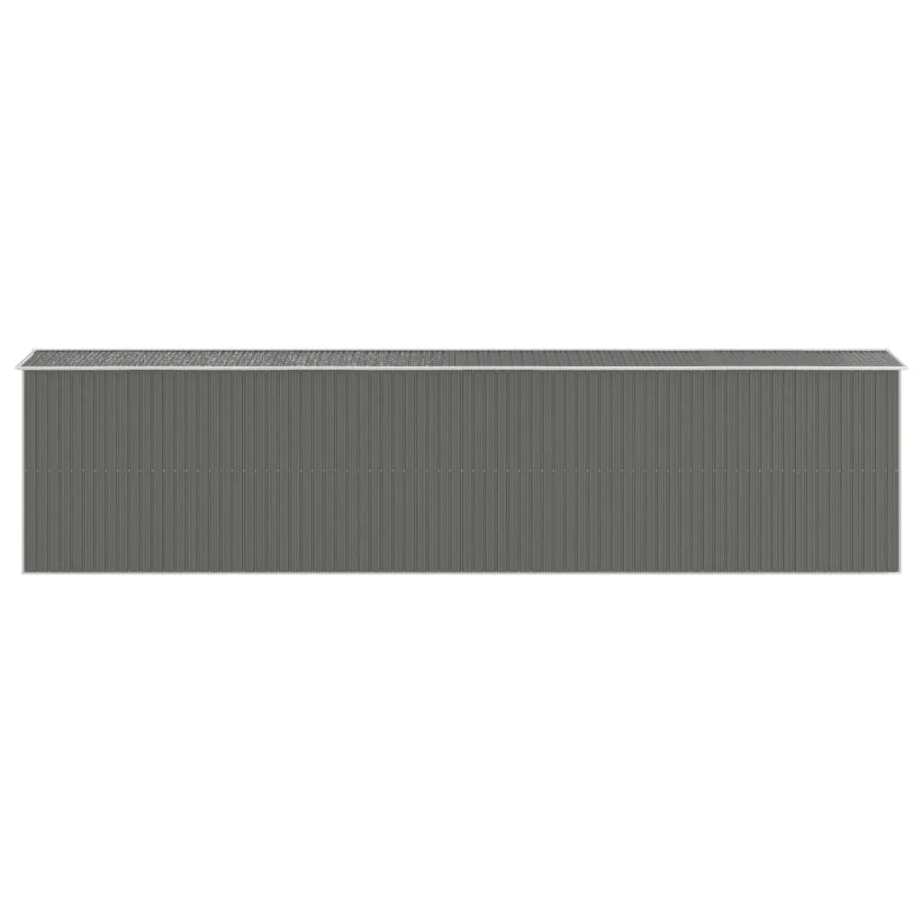 Casetta da giardino cabina ripostiglio capanno da esterno capanno per attrezzi robusta colore chiaro 192 x 855 x 223 cm acciaio zincato grigio 02_0022263