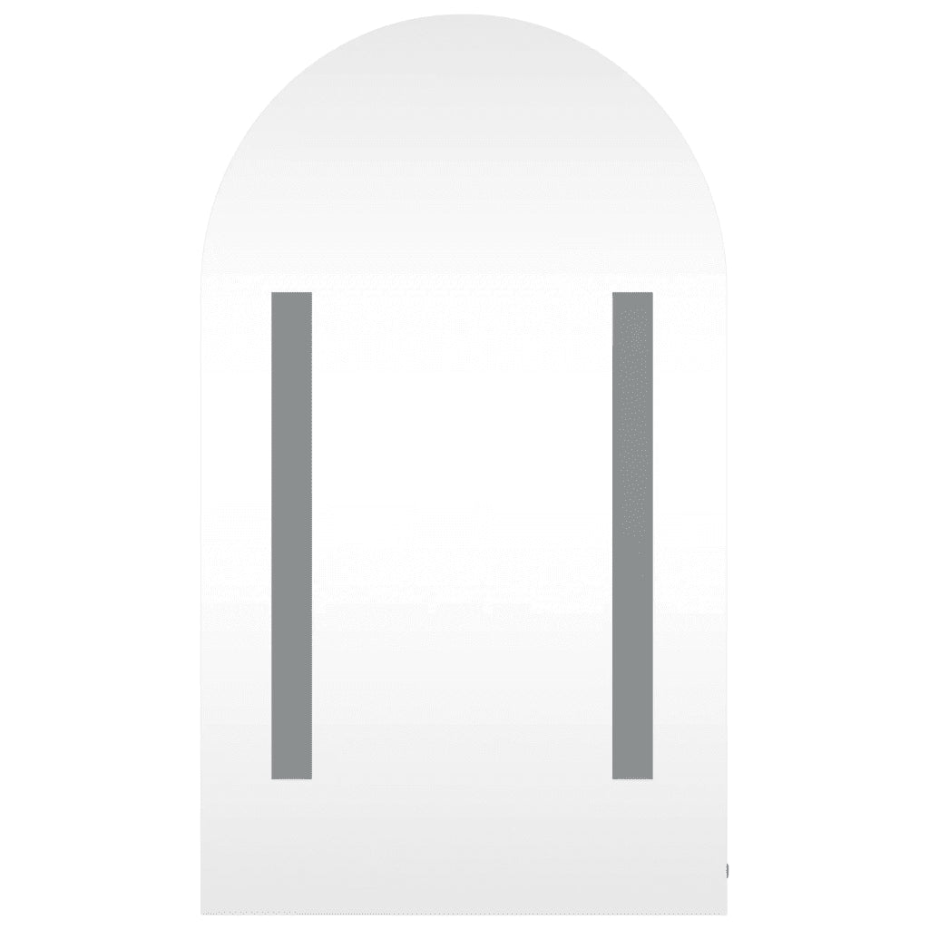 Armadietto Bagno con Specchio e LED-Mobiletto a specchio ad Arco Grigio 42x13x70 cm