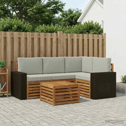 Set di divani da esterno 5 pcs Naturale e Grigio Chiaro 3384332