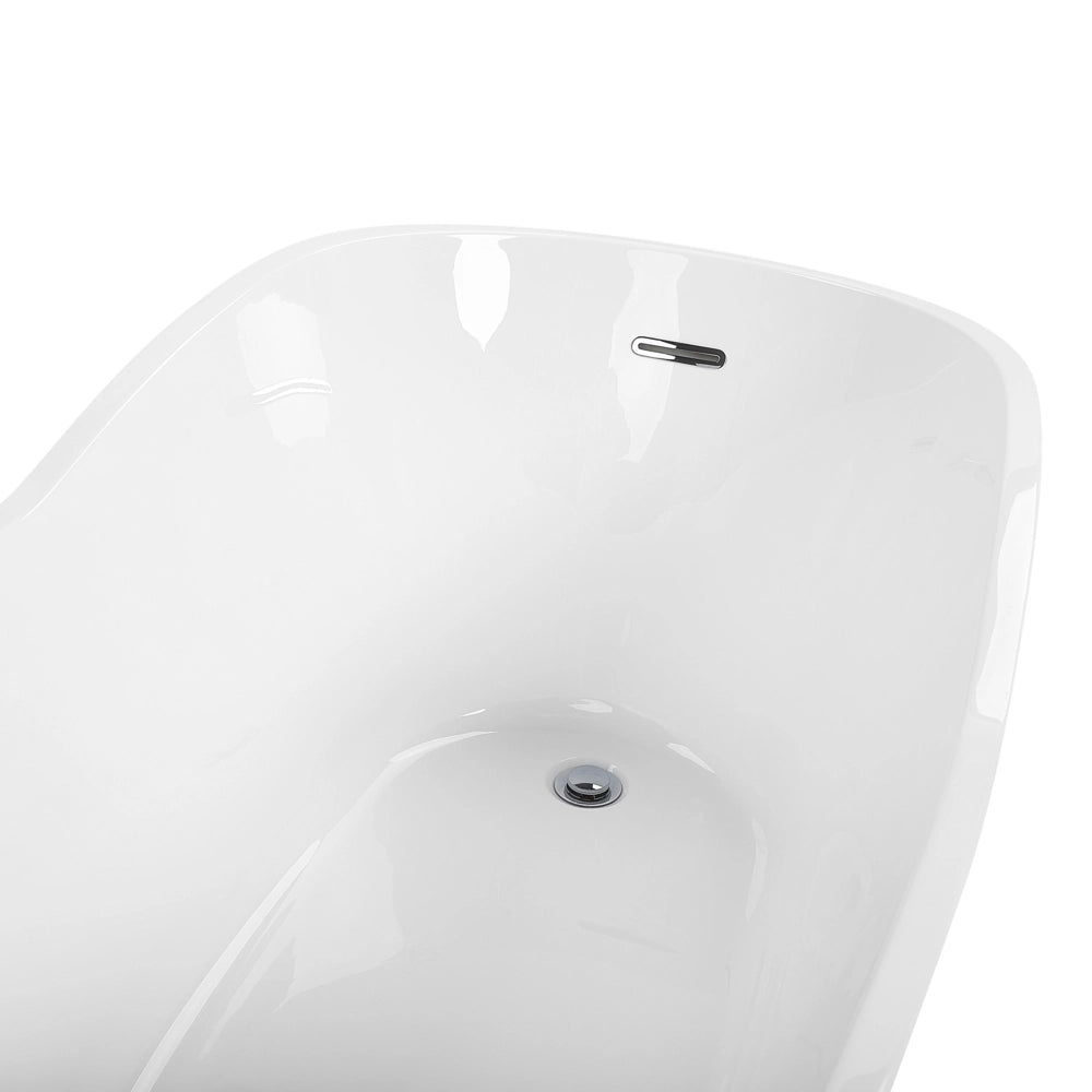 Vasca da bagno freestanding bianco lucido sanitario acrilico 1700 x 800 mm singolo ovale moderno design minimalista