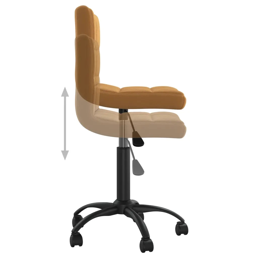 Sedia da Pranzo Girevole Marrone in Velluto 3087594