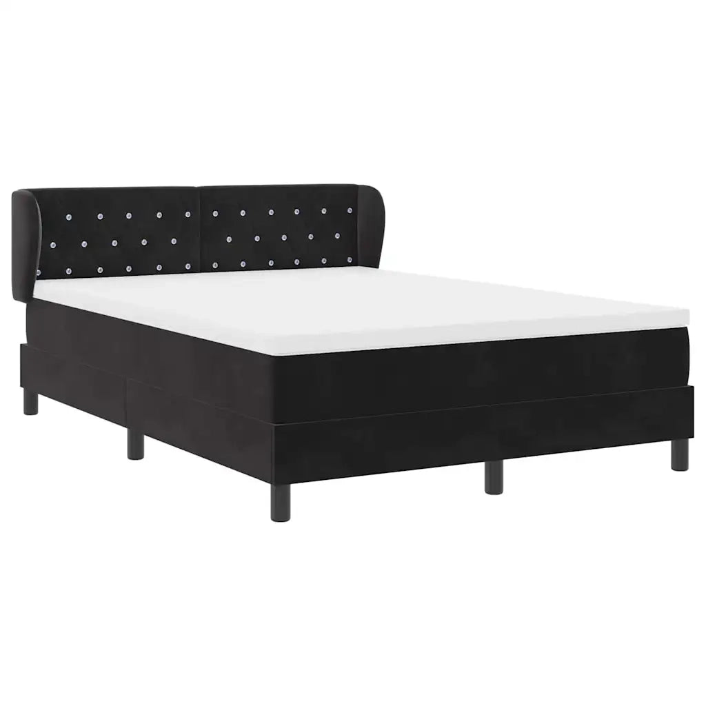 Letto a molle con materasso Nero 160 x 200 cm Velluto 3340342