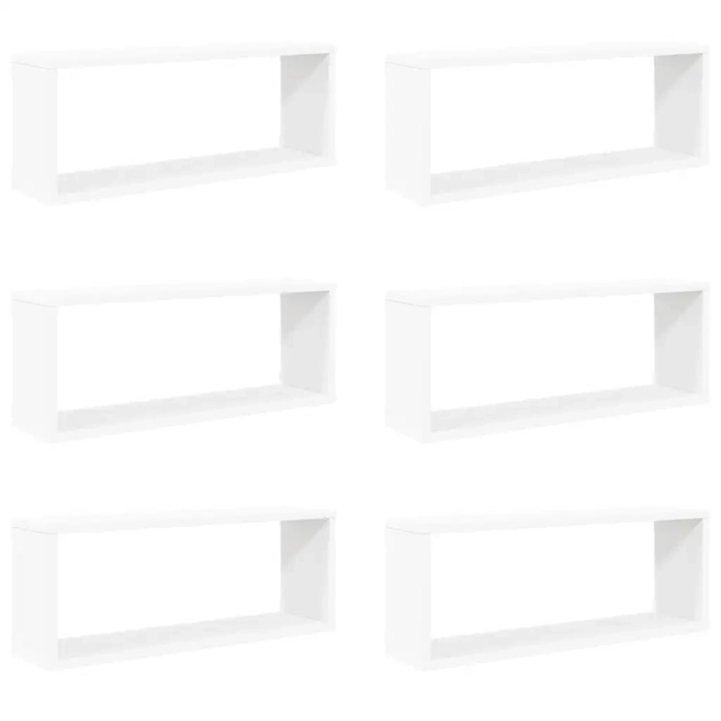Mensole Parete a Cubo 6 pz Bianche 60x15x23 cm Truciolato cod mxl 33692