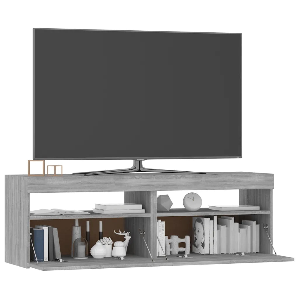 Mobile Porta TV con Luci LED-Mobile per TV-Credenza TV Grigio Sonoma 120x35x40 cmcm 747280