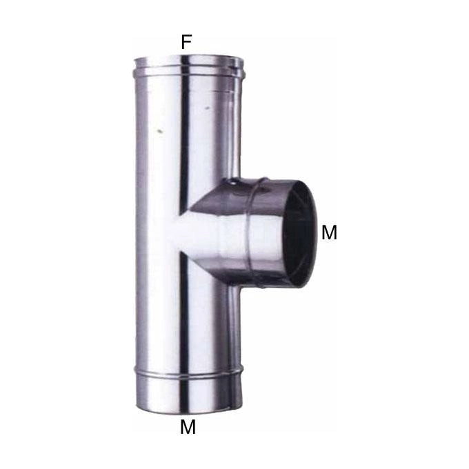 ALA B0129480 Gomito a T in Acciaio Inox Aisi 316L Finitura Lucida colore Acciaio
