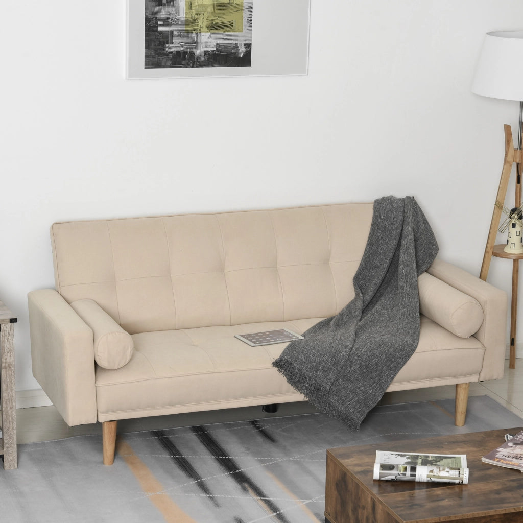 Divano letto 3 posti con schienale regolabile - Xylo - beige 185x84x85cm