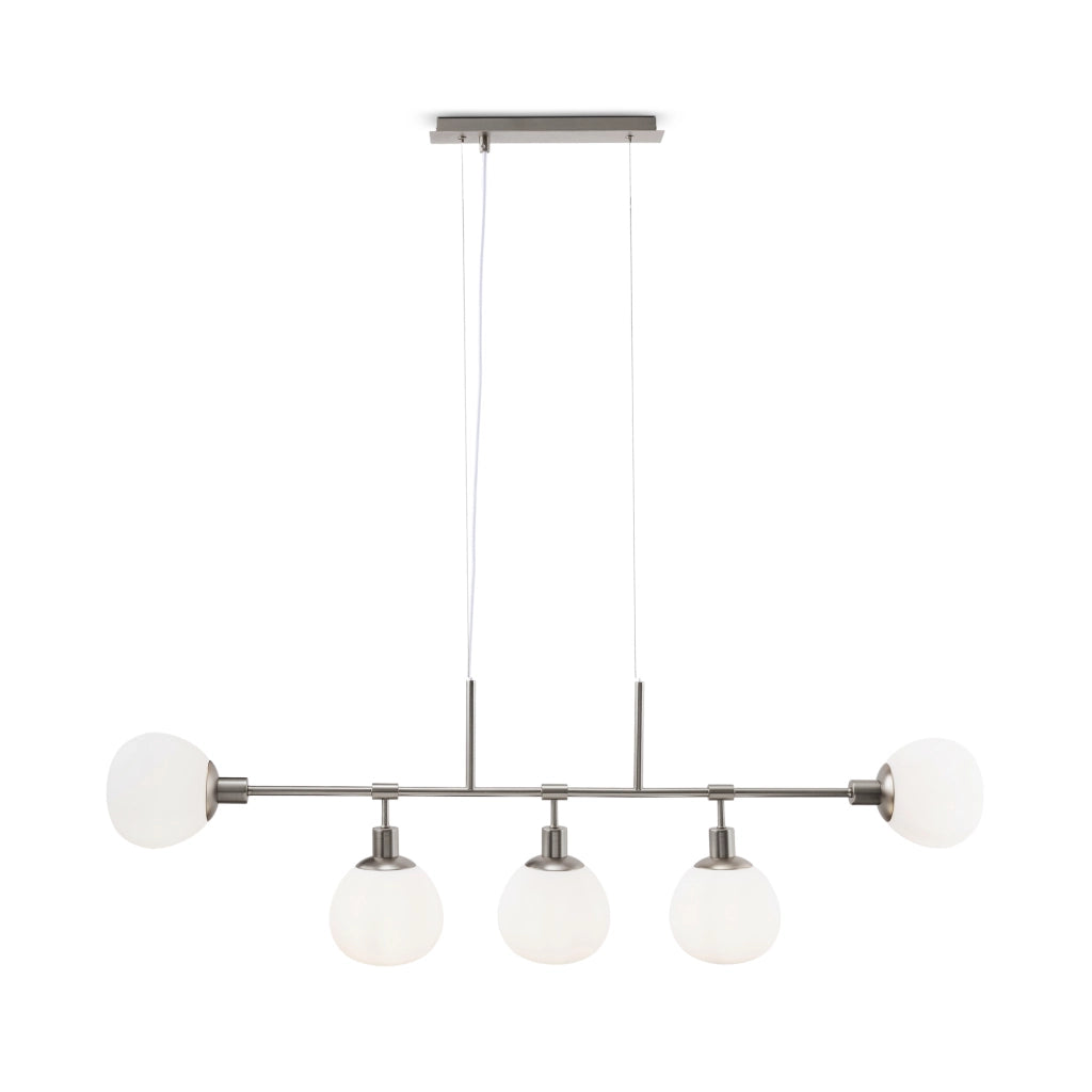 Maytoni Lampadario Sospensione Erich 5 luci E14 nichel metallo diffusore vetro