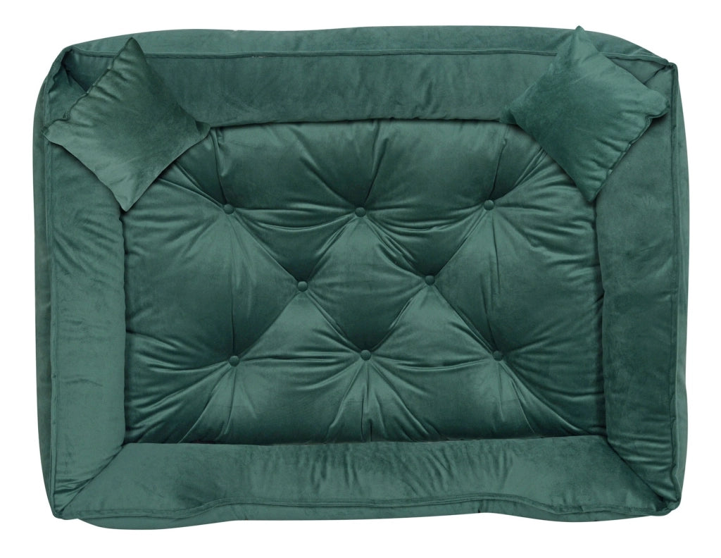 AIO FACTORY 100x75 cm Letto per cani in velluto verde scuro impermeabile
