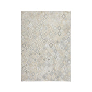 Tappeto Dazzle in pelle fatto a mano grigio e argento
