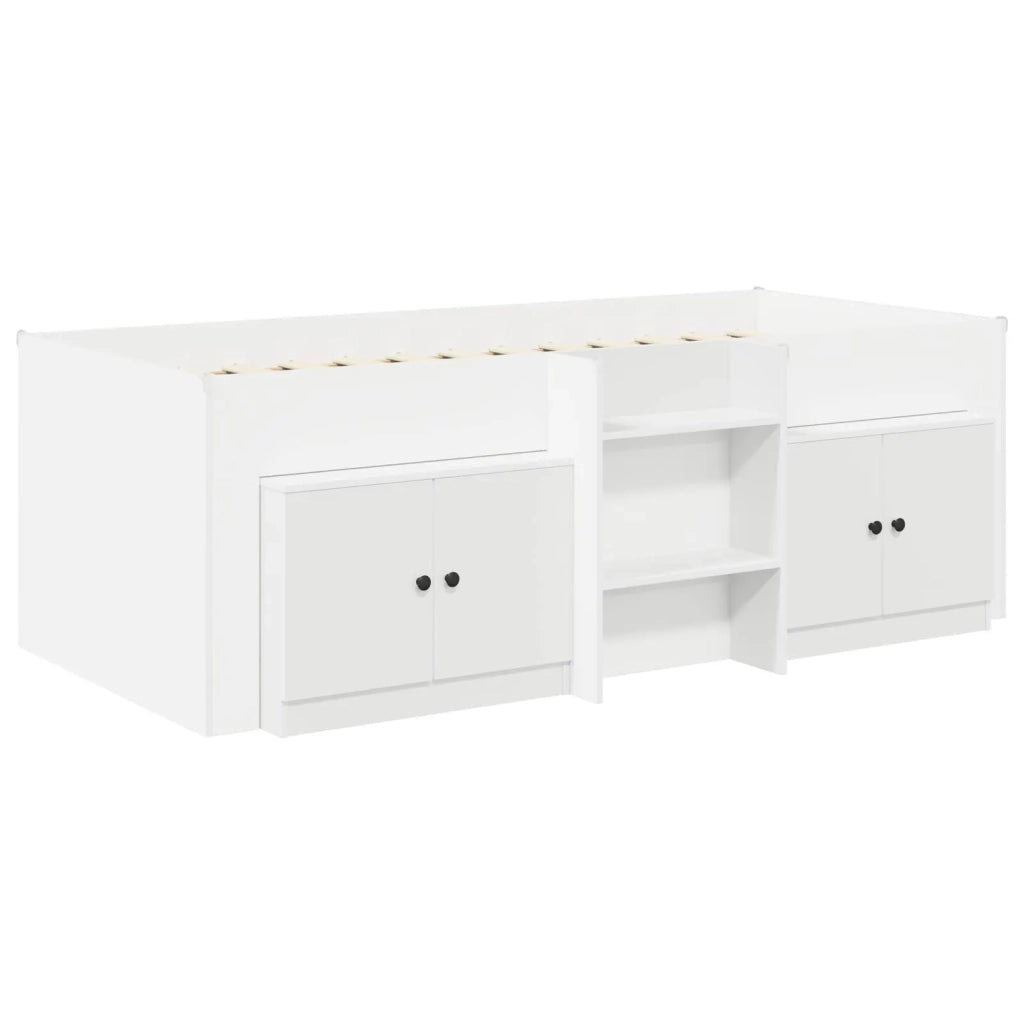 Struttura Letto Loft con Mobile 3 pcs Bianco Legno multistrato