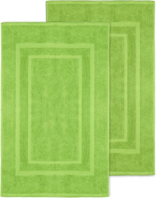Set di 2 Badmatten in Cotone 100% - 50x80cm - Verde Mela