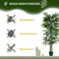 Pianta di Bambù Artificiale in Vaso da 180cm per Interni ed Esterni