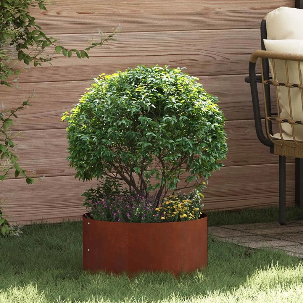 Anello per vaso-Supporto per Vaso Marrone 40 x 40 x 20 cm Acciaio CorTen