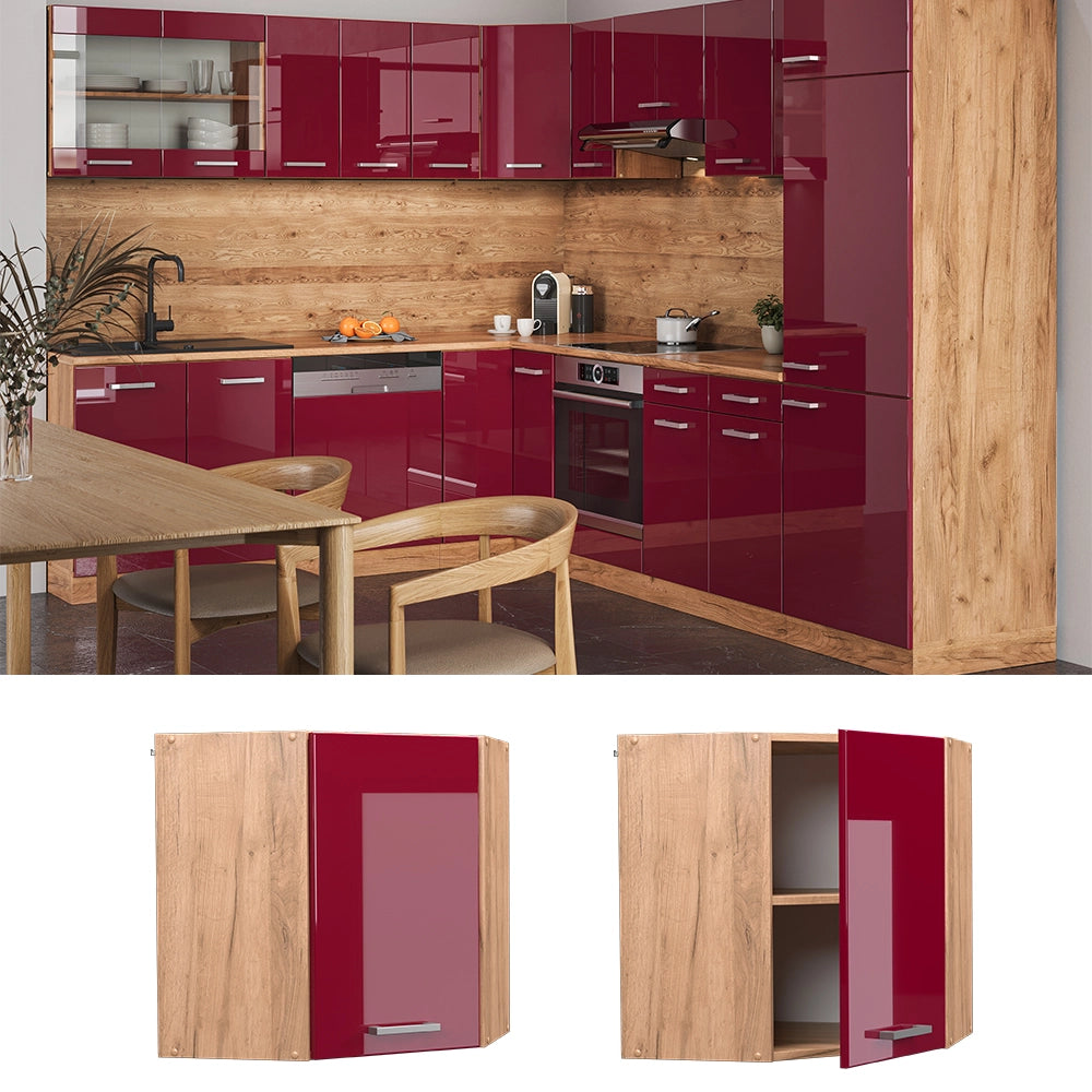 Vicco Mobile angolare da cucina Rosso lucido 57 cm
