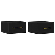 Set di 2 Comodini | Armadio da Notte | Mobiletto da notte Rovere Nero 35 x 35 x 20 cm