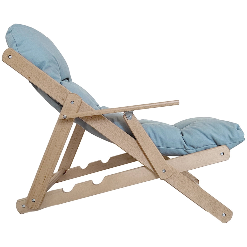 Poltrona relax reclinabile ¨C Xylo ¨C schienale regolabile, struttura in legno di faggio, grigio chiaro