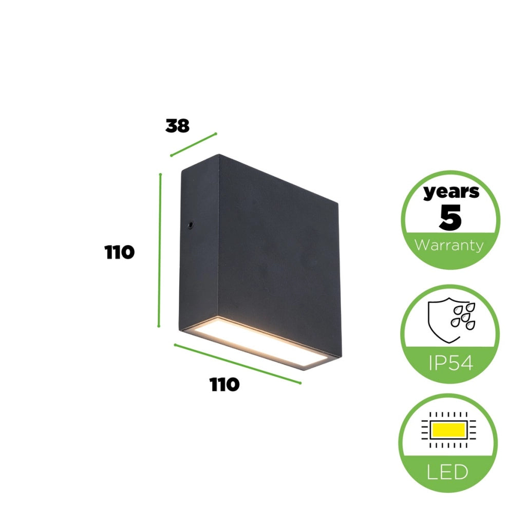 Applique esterna LED GEMINI XF Lutec nera 9,2W 3000K