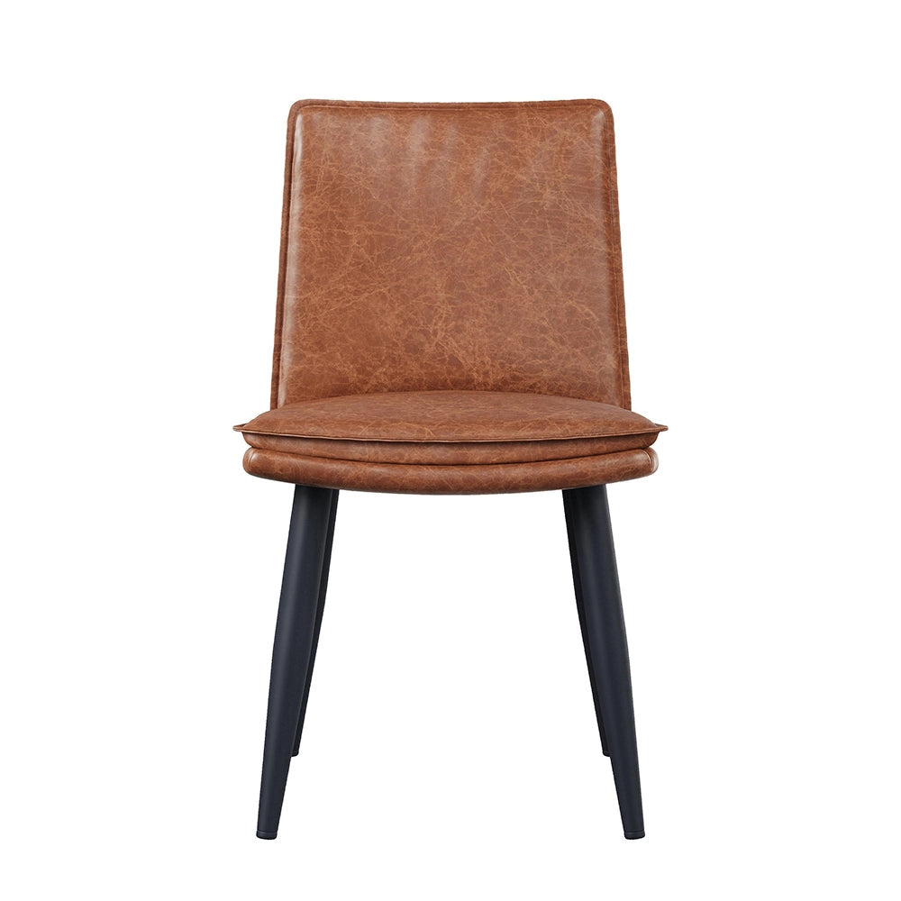 Set 4 sedie da pranzo - Xylo - PU marrone con doppio cuscino