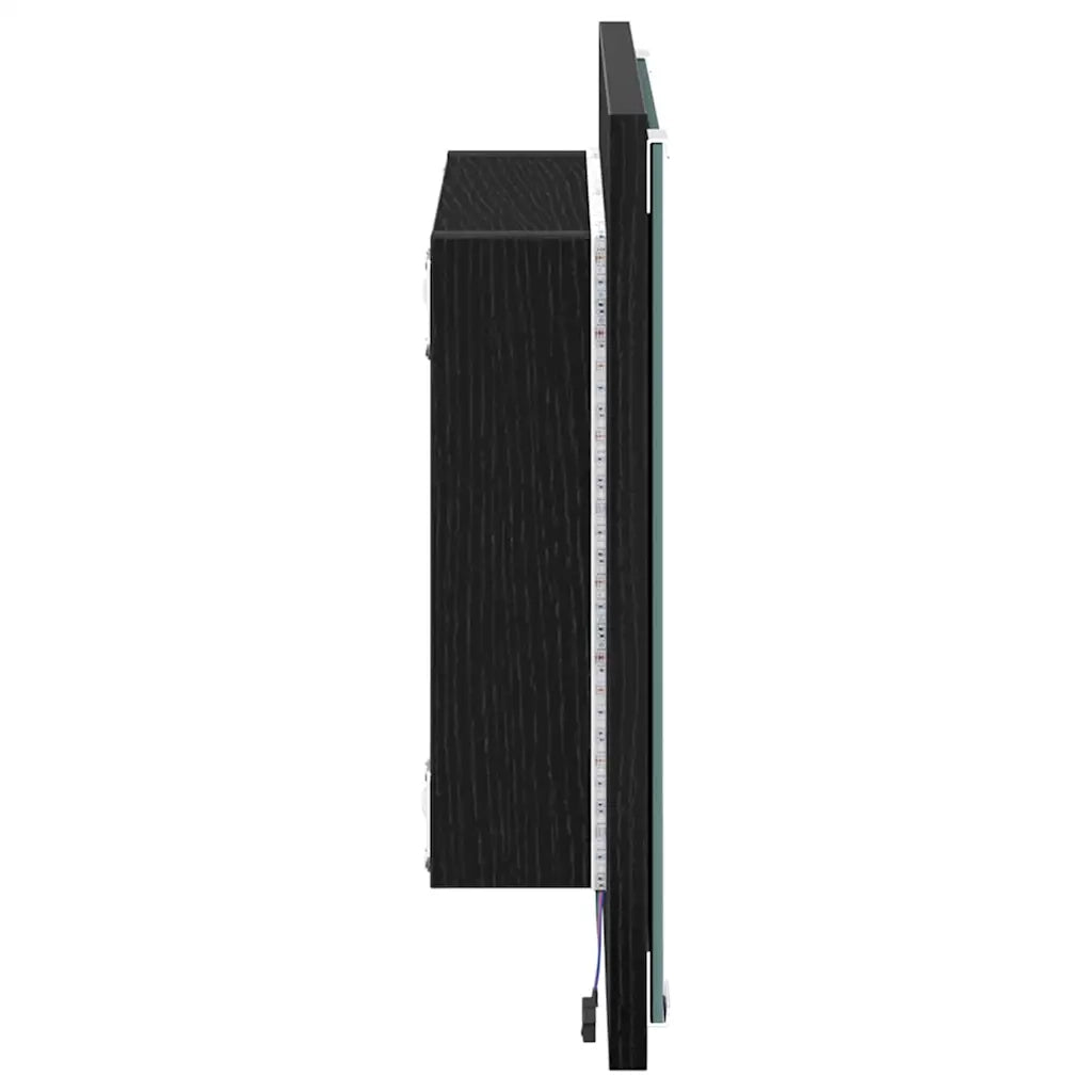 Specchio da Bagno | Specchio decorativo LED con specchio Rovere Nero 40 x 37 x 8.5 cm
